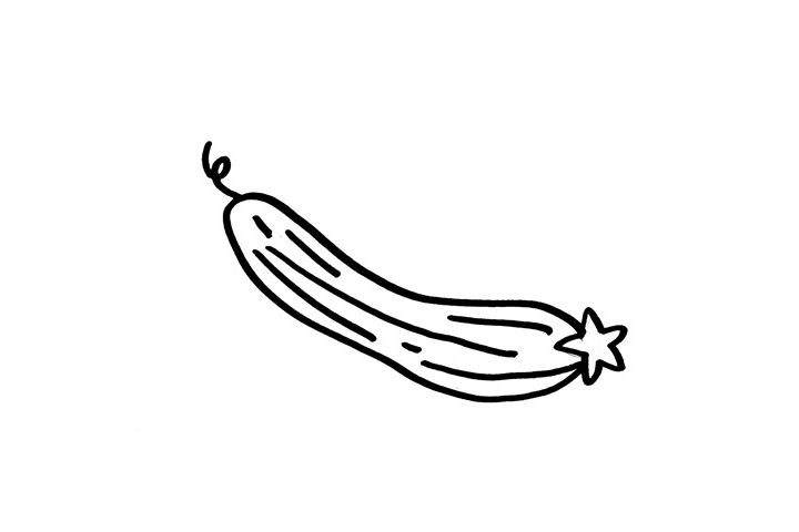 蔬菜简笔画大全 丝瓜怎么画-图2