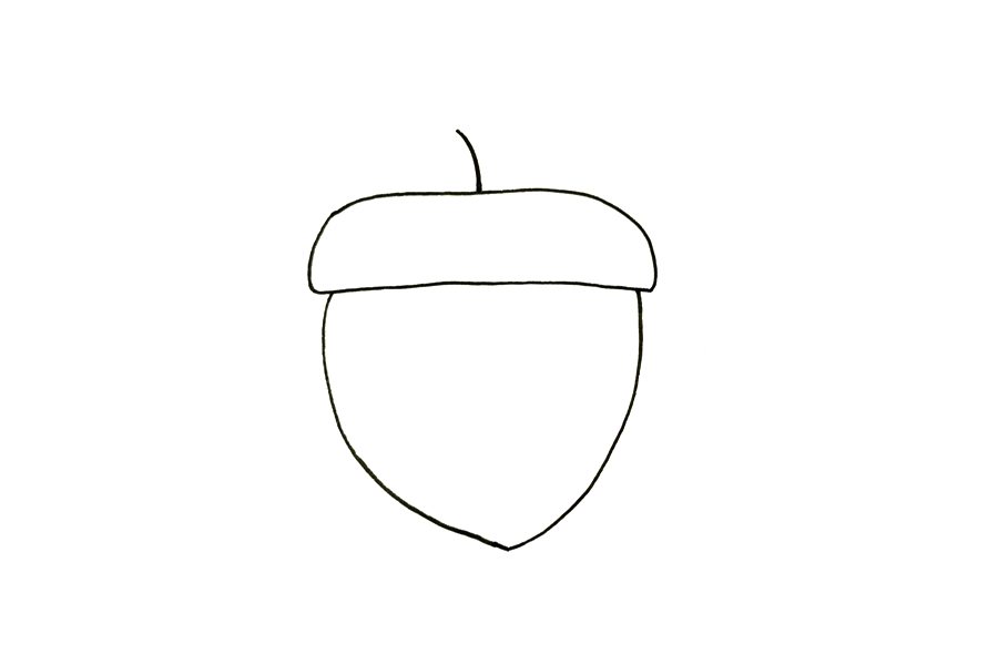 超简单松果简笔画画法步骤-图2