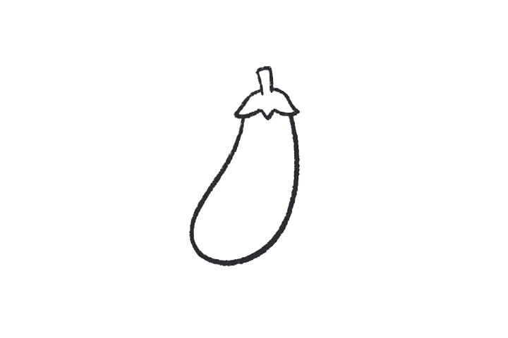 蔬菜简笔画大全 茄子怎么画-图2