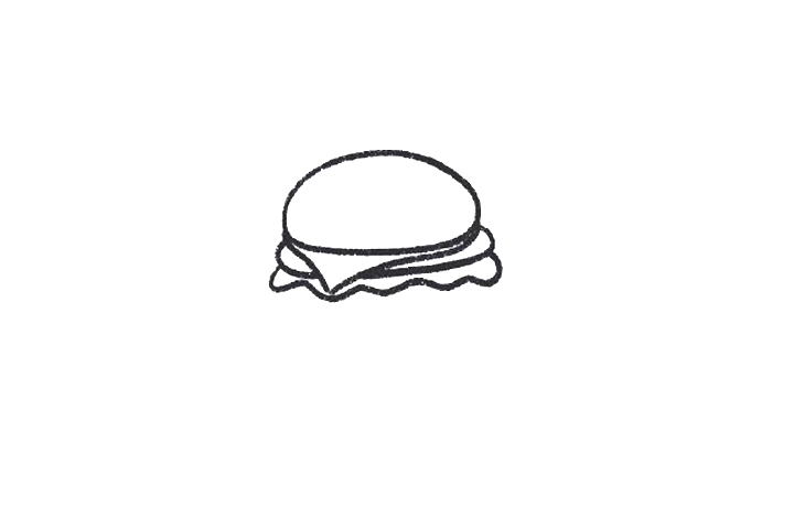 食物简笔画大全 汉堡怎么画-图1