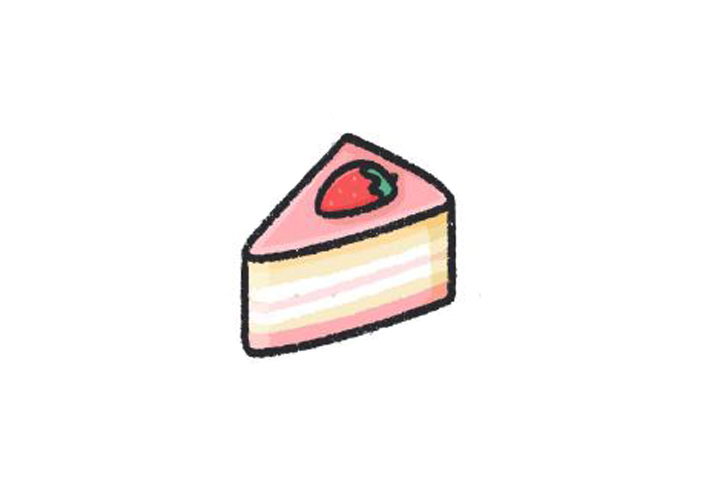 草莓蛋糕怎么画