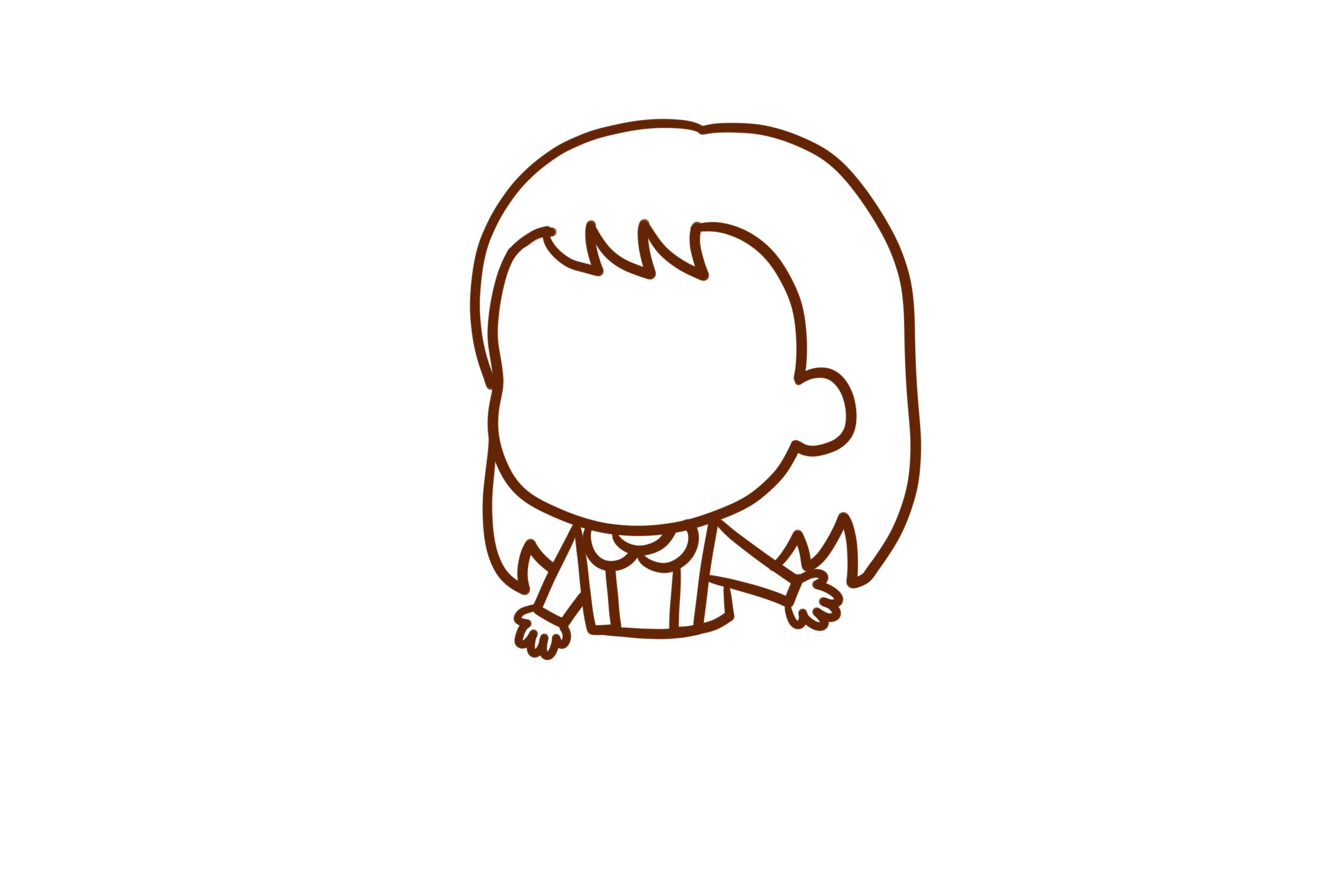 亲亲表情小女孩怎么画-图5