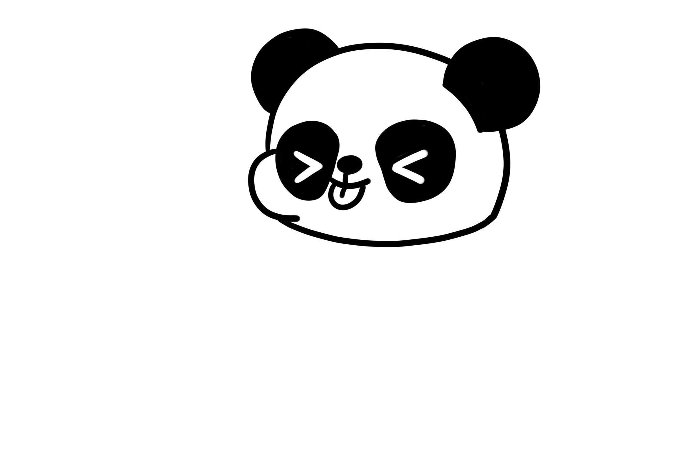 淘气的大熊猫怎么画-图3