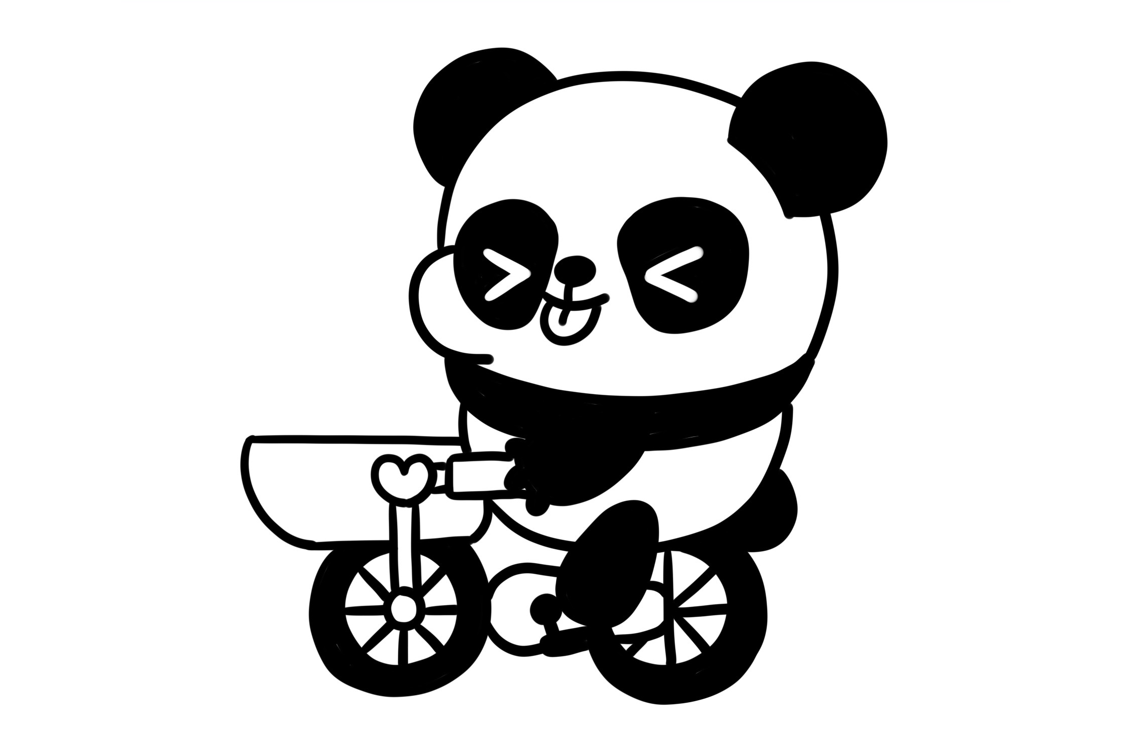 淘气的大熊猫怎么画-图7