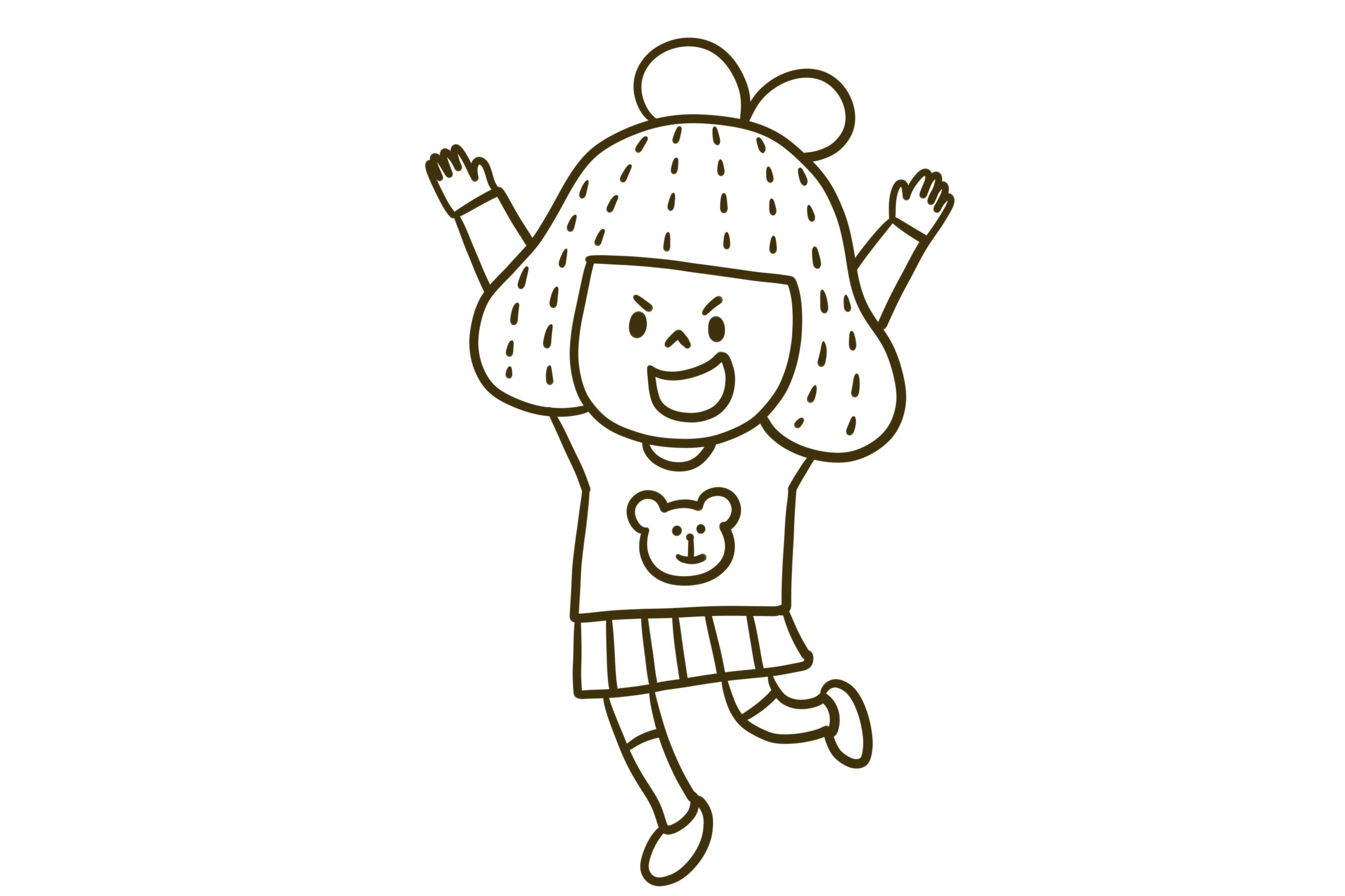 欢呼的小女孩怎么画-图8