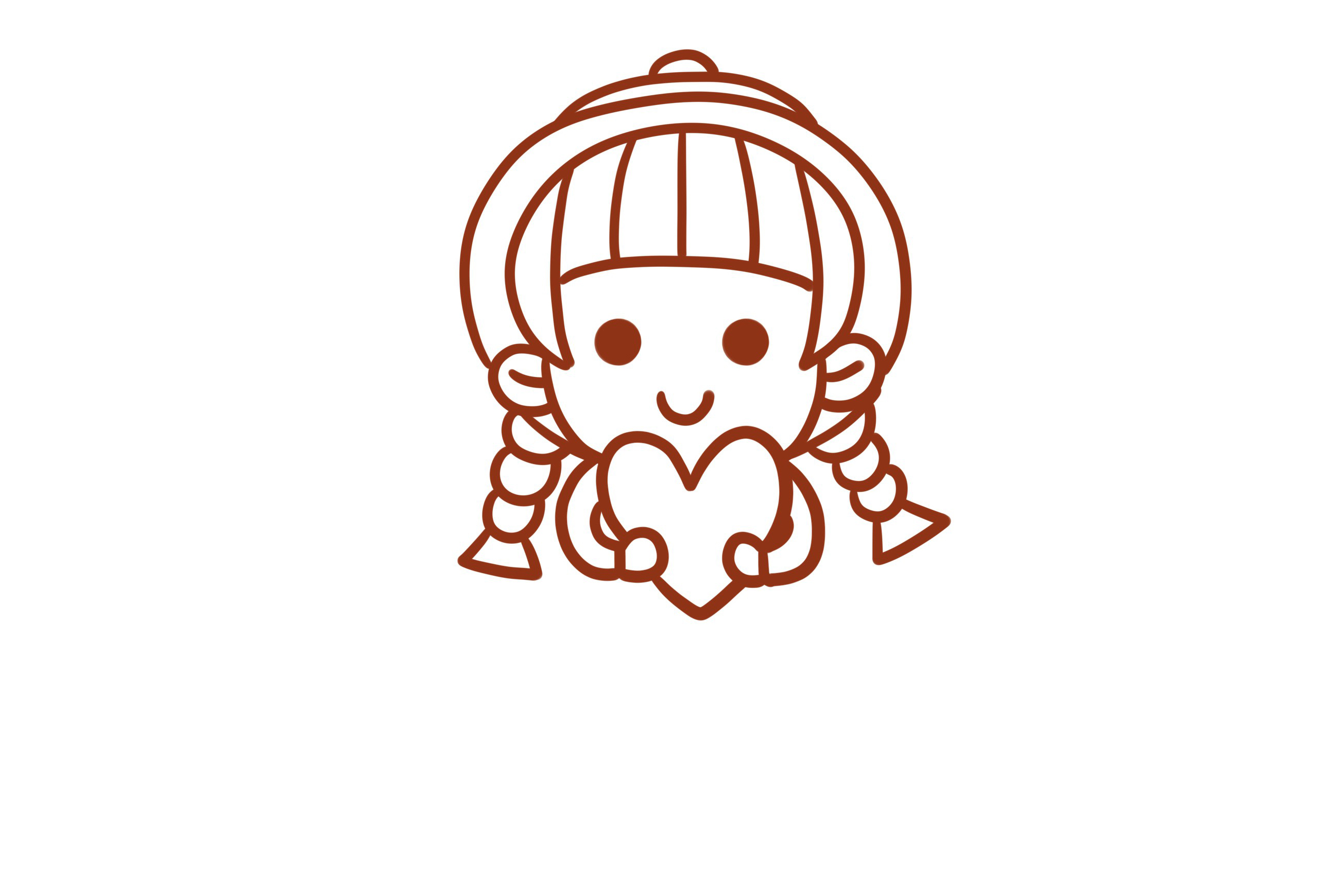 手捧爱心的可爱小女孩怎么画-图6