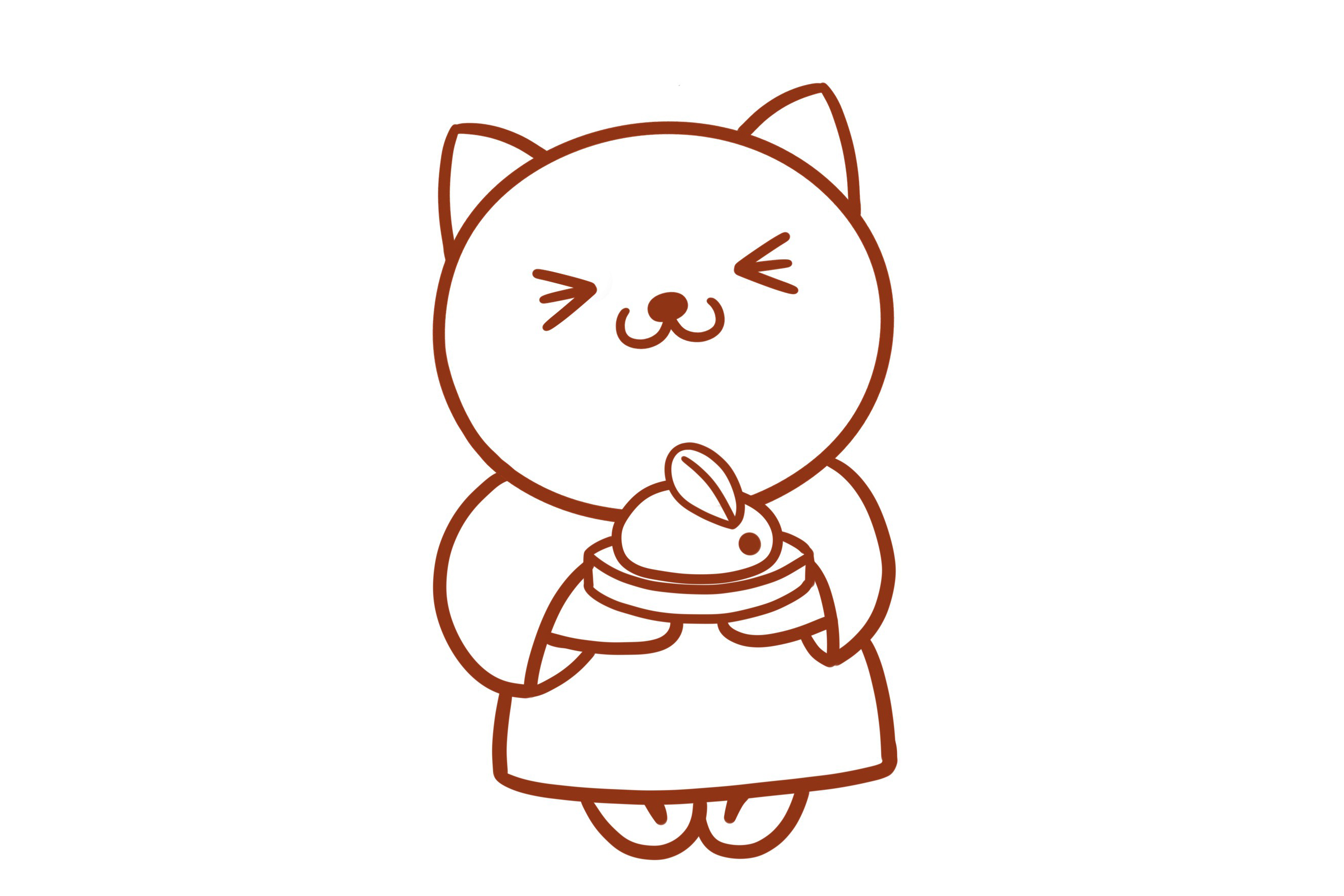 穿裙子的小猫怎么画-图7