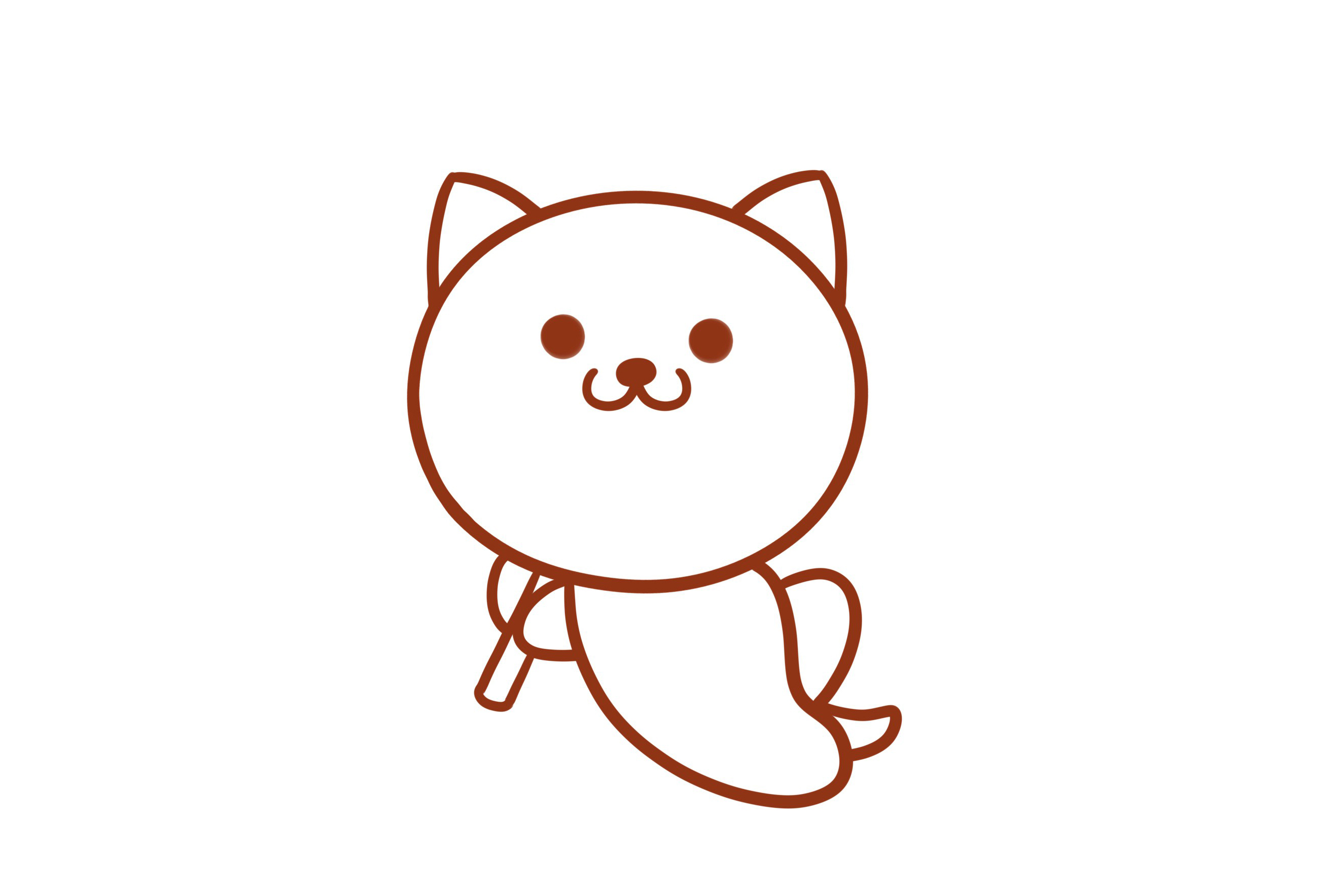 和服小猫怎么画-图4