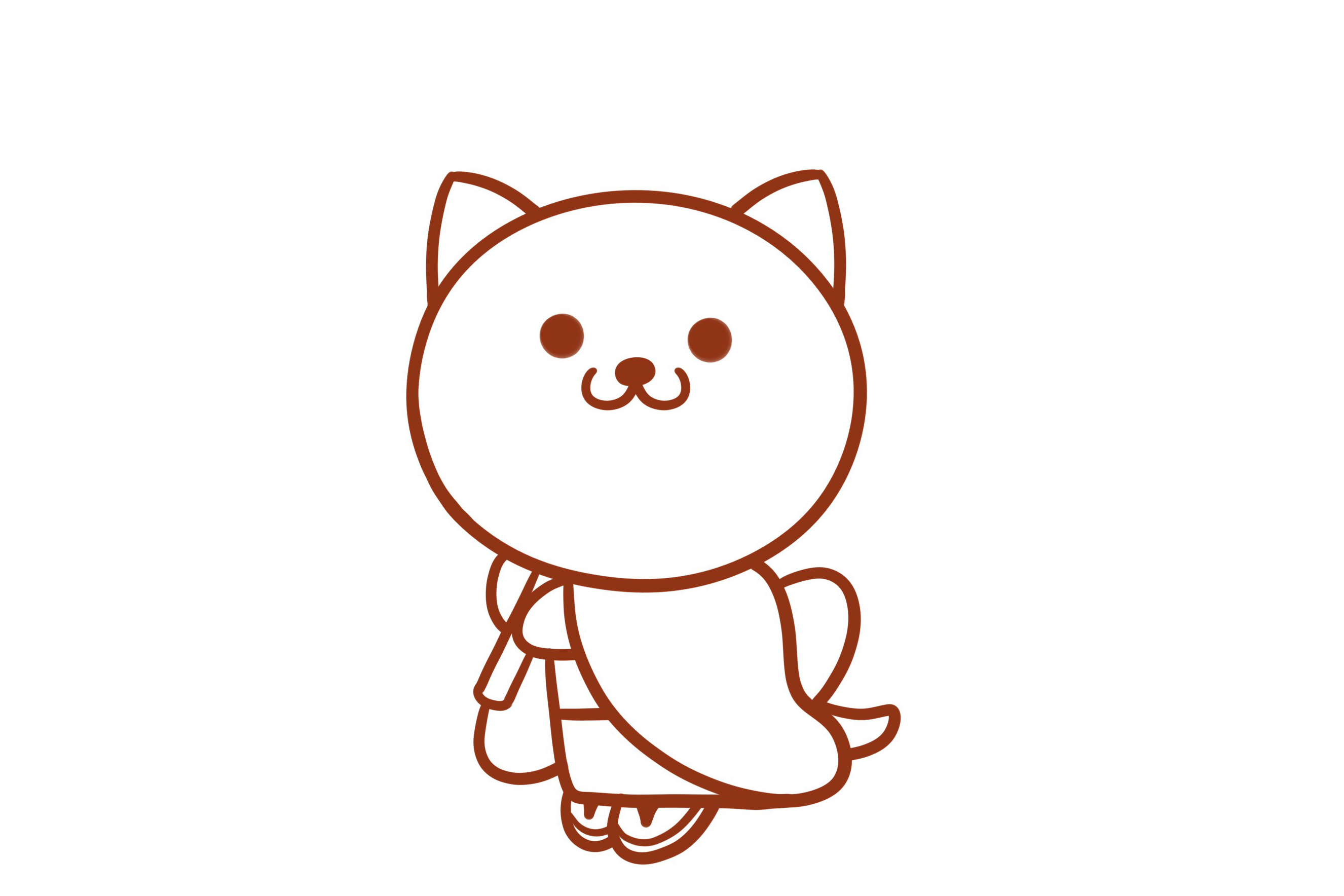 和服小猫怎么画-图6