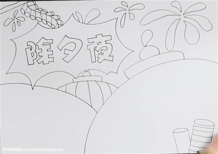 除夕夜手抄报 欣赏-图2