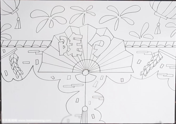 除夕主题手抄报这样画最简单-图3