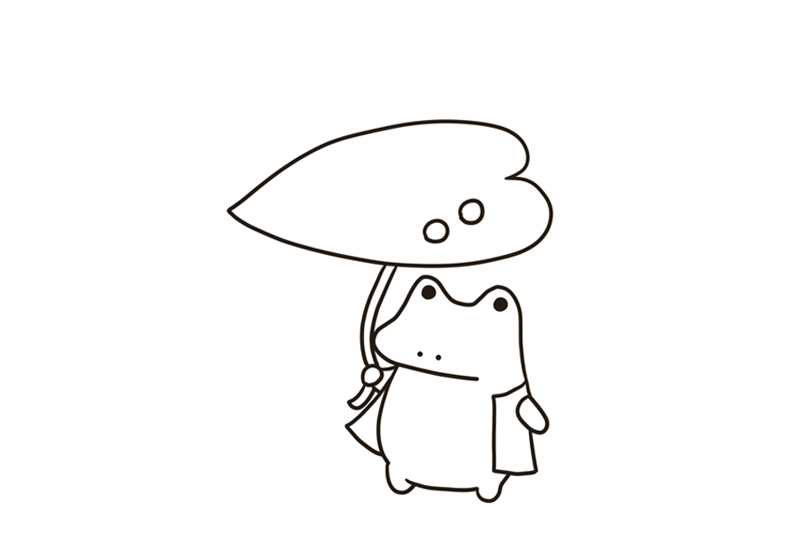 画一只下雨天撑着荷叶的青蛙-图7