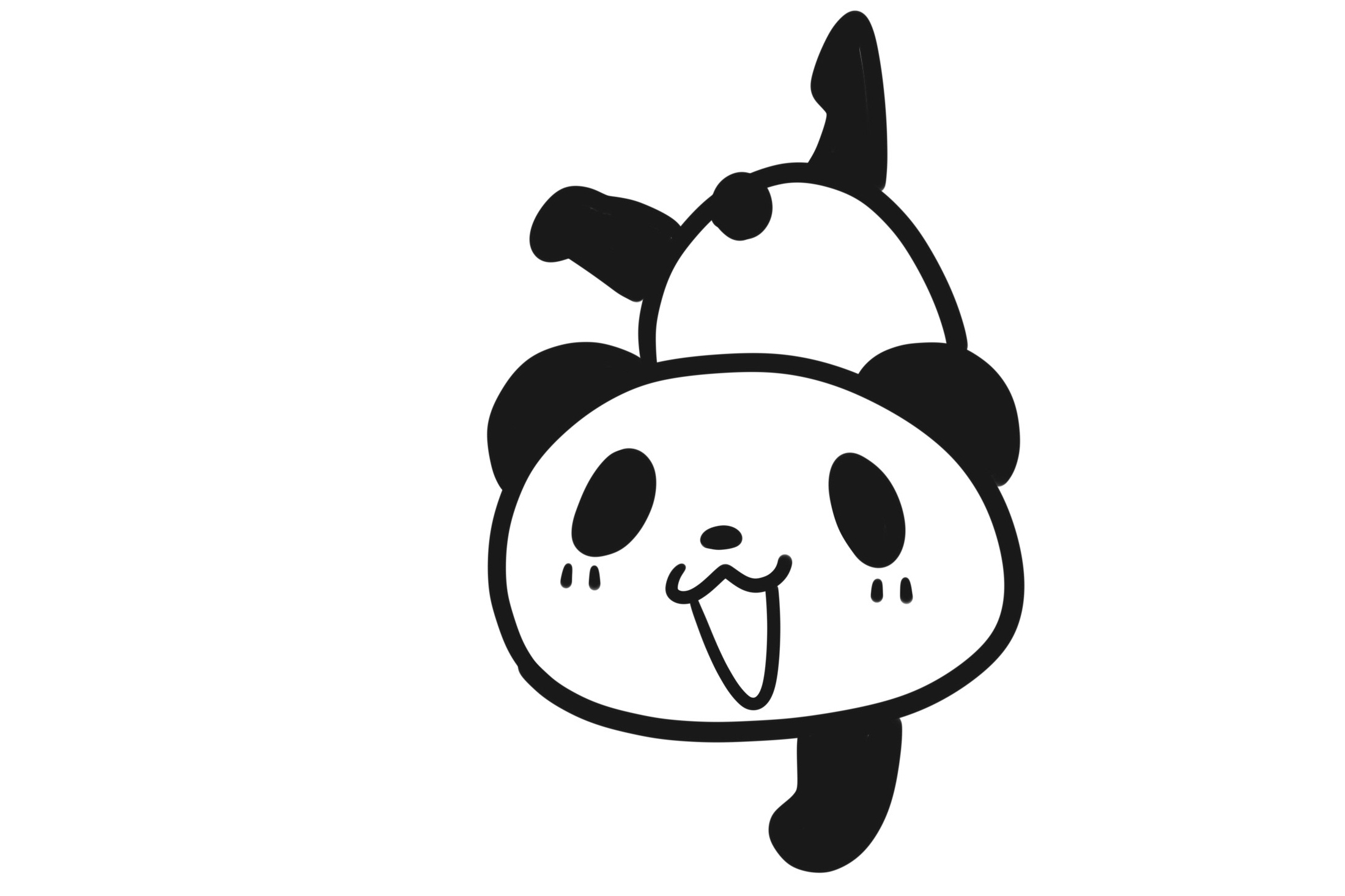 萌萌的表白大熊猫怎么画-图7