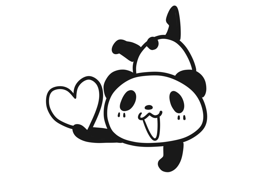 萌萌的表白大熊猫怎么画-图8