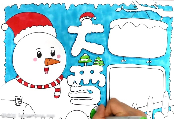 小学三年级大雪手抄报教程-图3