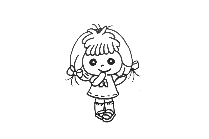 萌萌的小女孩怎么画-图3