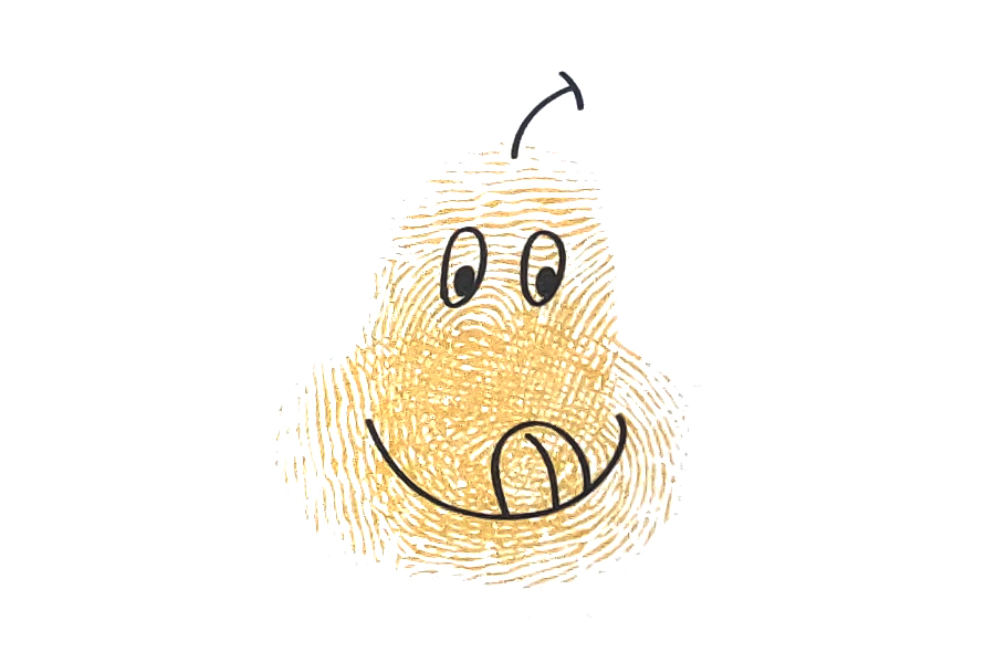 步骤5：画出弯弯的嘴巴和身处的舌头。