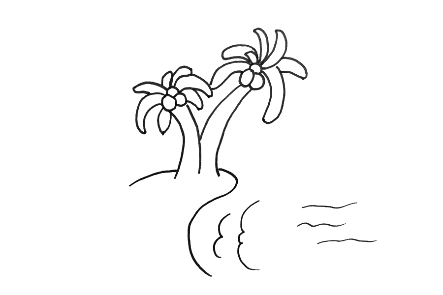 海边椰树风景怎么画-图2