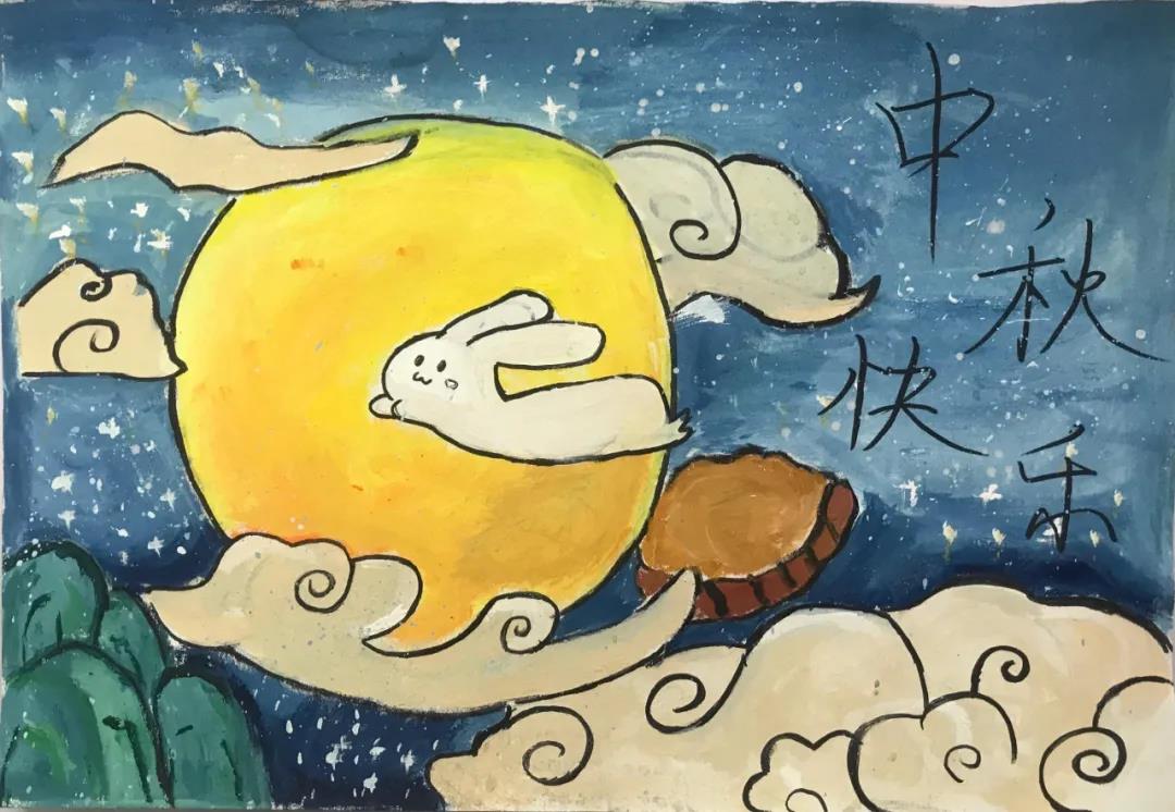 中秋节儿童绘画图片漂亮-图1