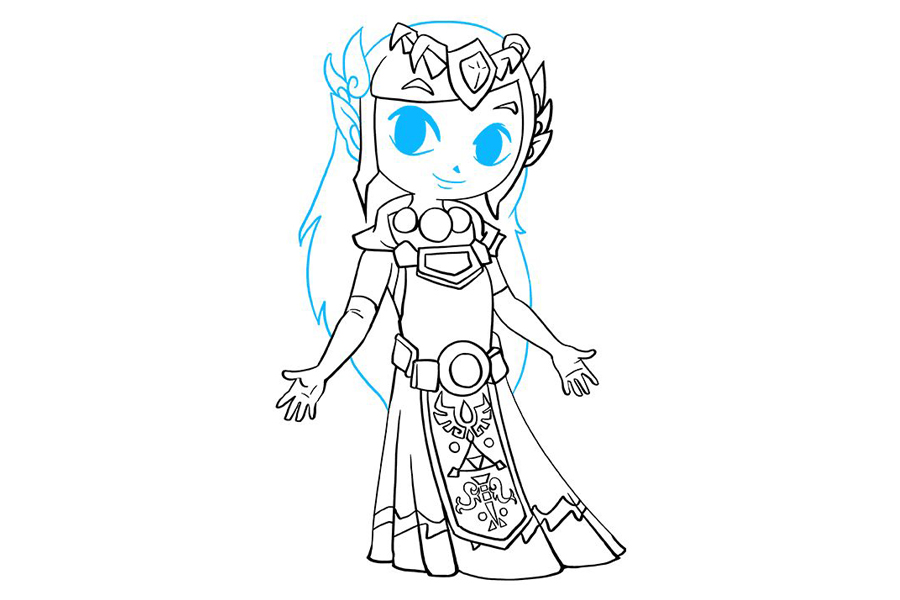 怎样画塞尔达公主-图9