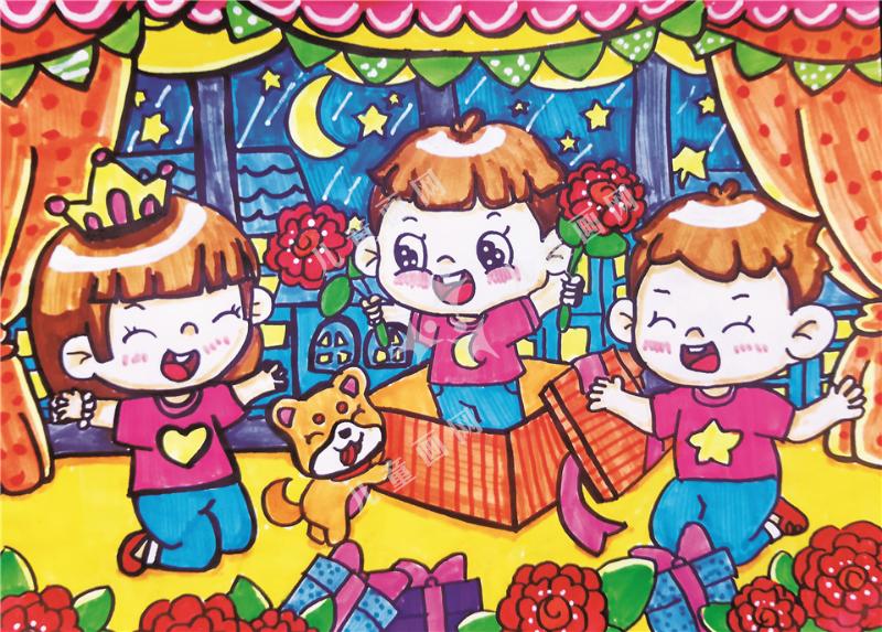 欢乐派对儿童手绘