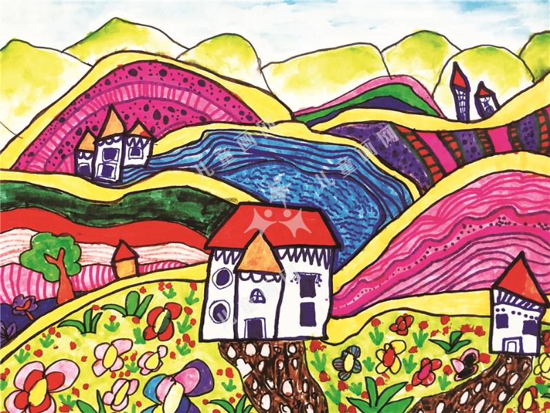 田野色彩儿童画欣赏