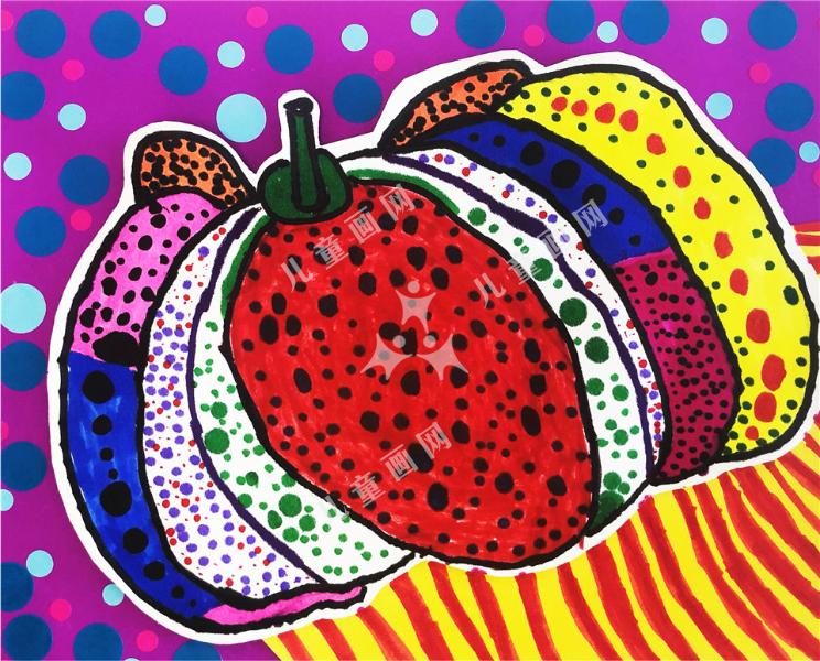 波点南瓜手绘作品