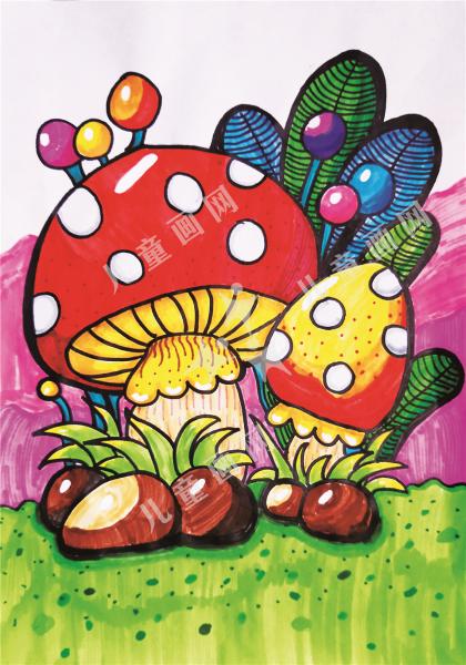 奇妙蘑菇手绘作品