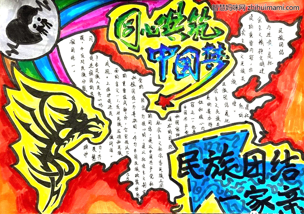 中华民族一家亲手抄报优秀作品-图1