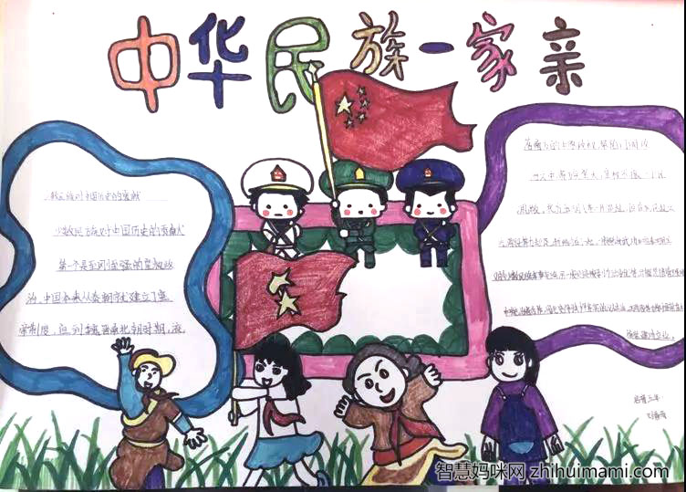 小学生民族团结手抄报绘画-图1