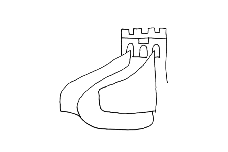 国庆节绘画素材 万里长城怎么画-图3