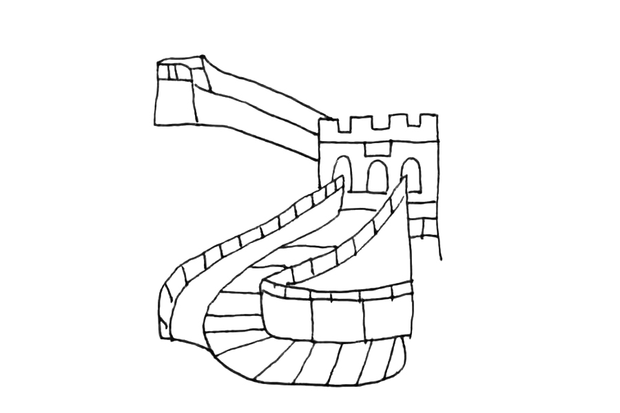 国庆节绘画素材 万里长城怎么画-图6