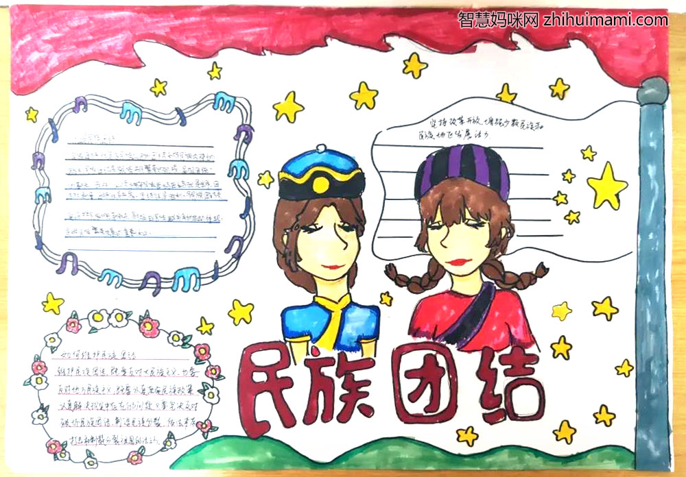民族大团结手抄报怎么画-图1