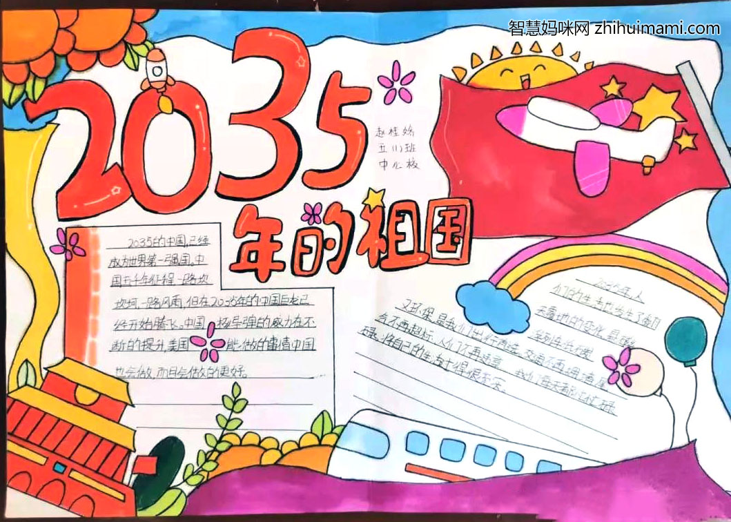 2035年的祖国手抄报绘画-图3