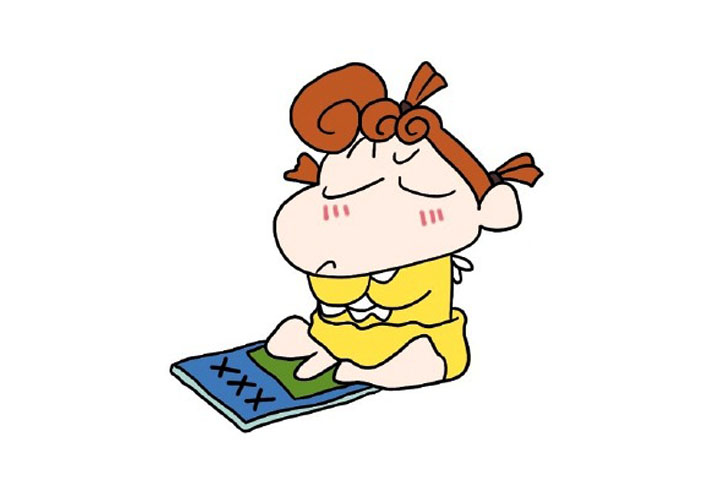 步骤5：线稿完成开始上色。