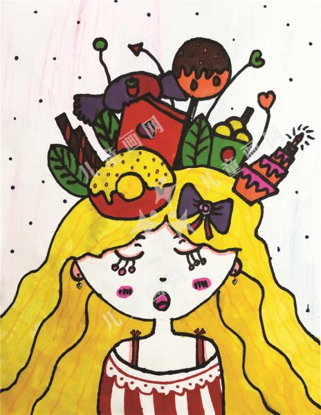 做梦的小女孩创意人物画