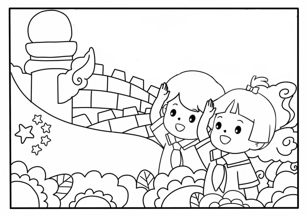 漂亮的国庆节简笔画怎么画-图4