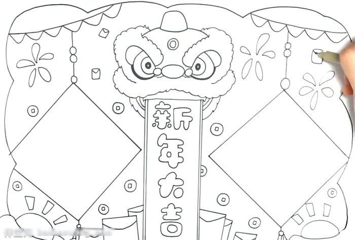 简单的新年大吉手抄报-图2