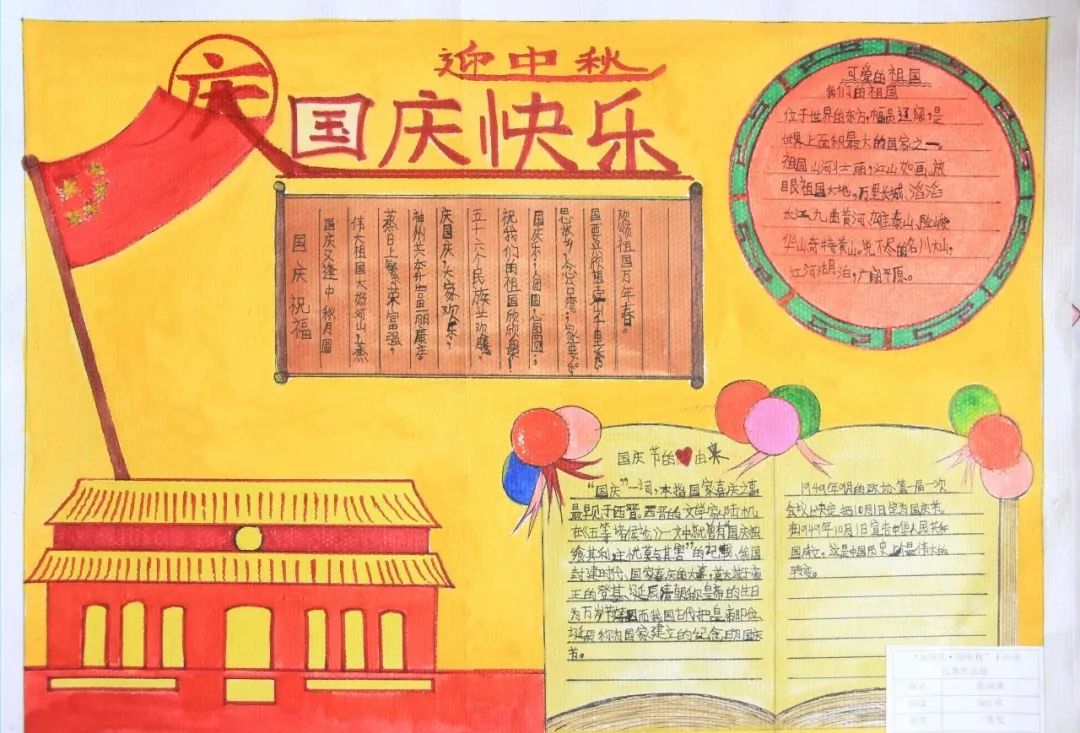 迎中秋庆国庆手抄报图片-图5