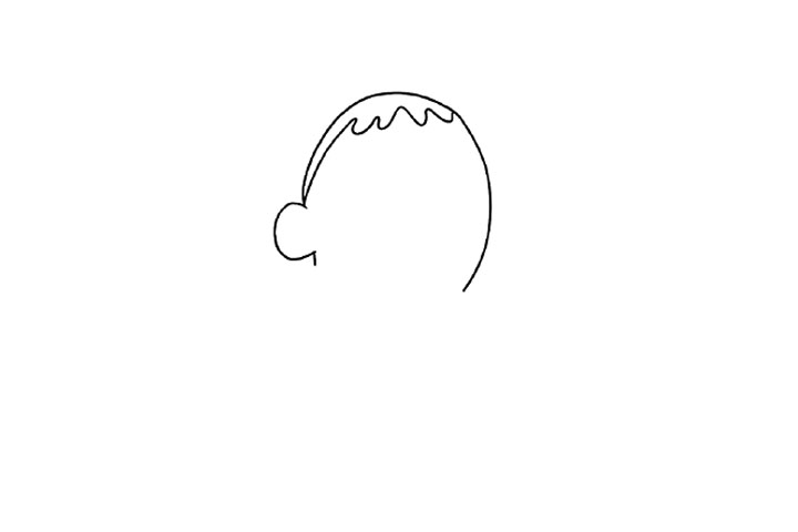 步骤1：画出阿呆的小长脸。