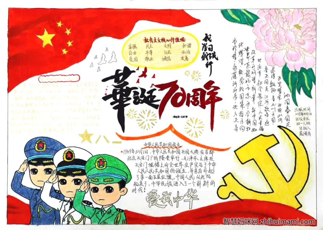 2021年庆国庆手抄报一等奖-图2
