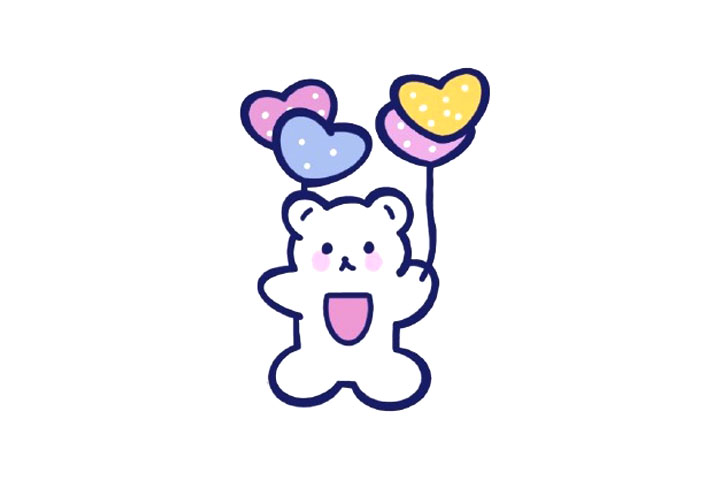 超可爱节日小熊简笔画图片-图4