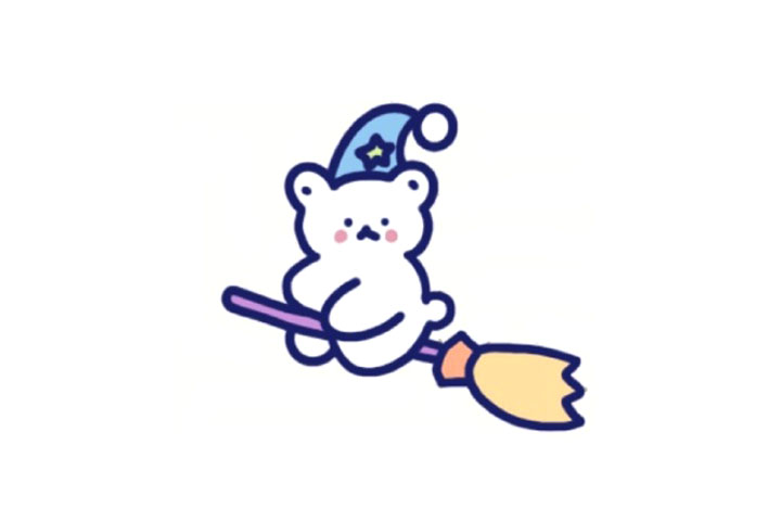 可爱装扮小熊简笔画图片-图6