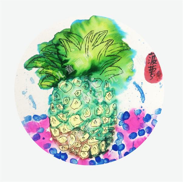 菠萝手绘作品欣赏