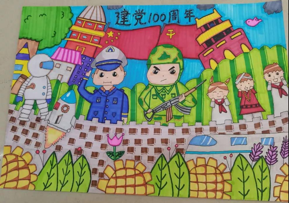 我爱祖国母亲绘画图片-图2