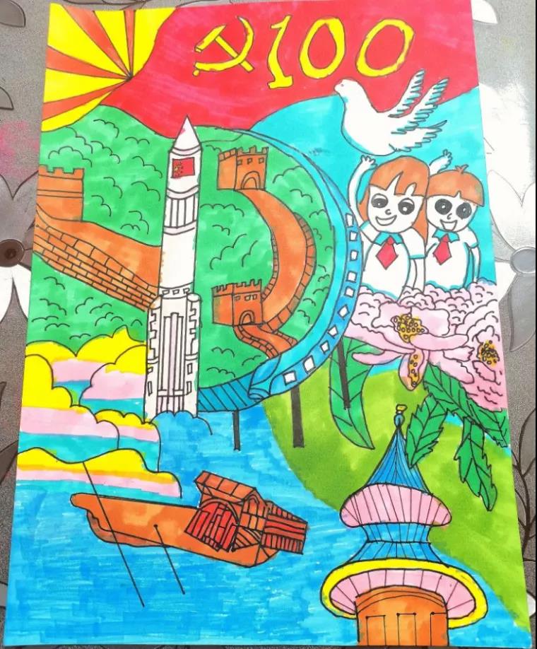 致敬英雄儿童绘画作品-图2