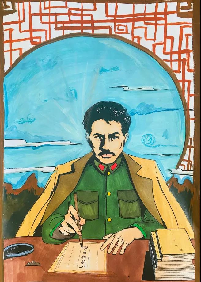 致敬英雄儿童绘画作品-图1