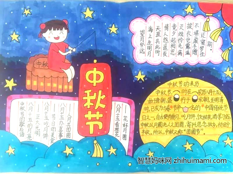 团圆中秋主题手抄报图片-图3