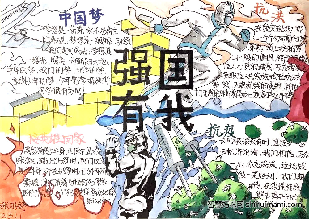 2021国庆节手抄报-请党放心强国有我-图5