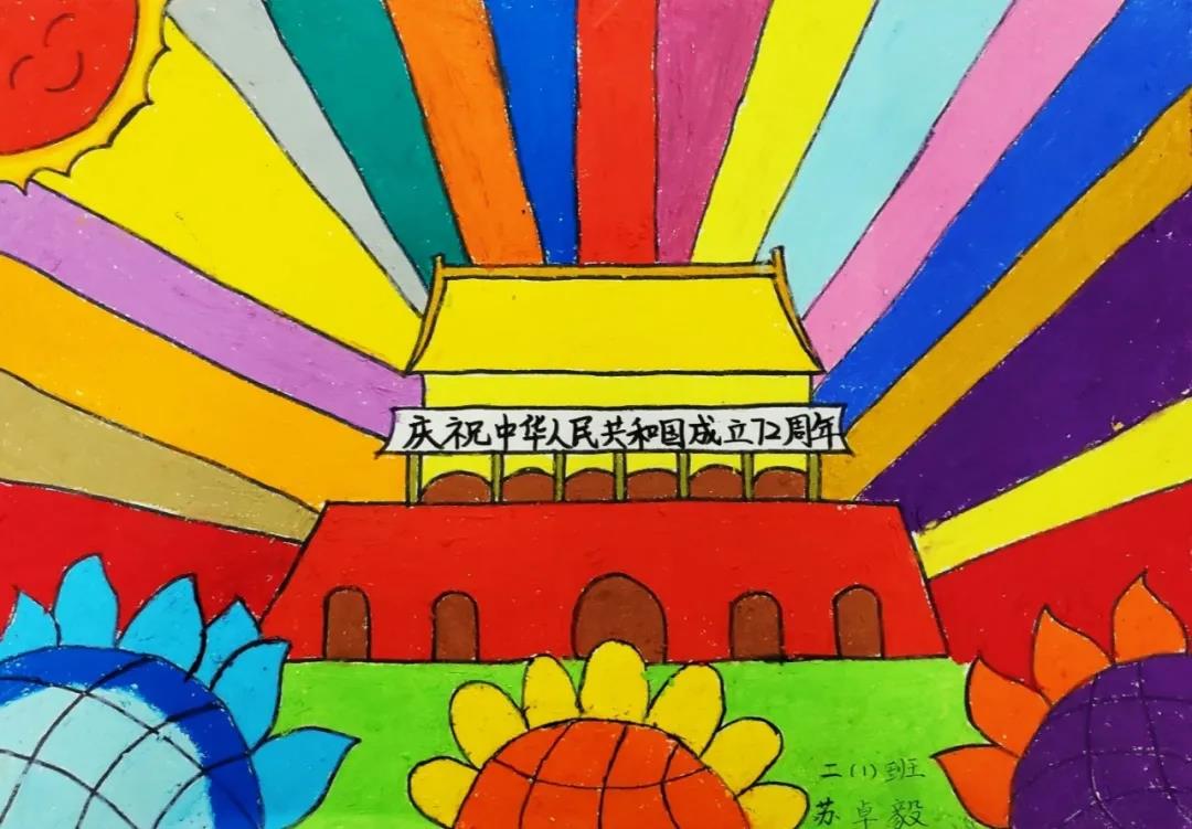 欢度国庆儿童画画图片-图1